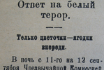 5 сентября 1918г. Советом народных комиссаров был издан «Декрет о красном терроре»